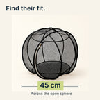 The open Cat Explorer Sphere measures 45 cm across.