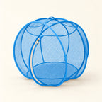 Blue Foldable Cat Explorer Sphere with blue mesh and trim, pale zip and gold zipper pull.