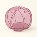Pink Foldable Cat Explorer Sphere with dusty pink mesh and trim and gold zipper pull.